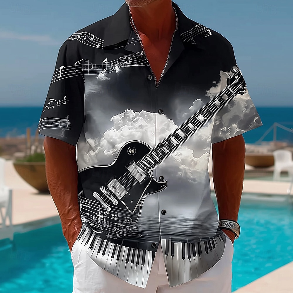 3D Printing Guitar - Men's Vintage Retro Music Festival Shirt