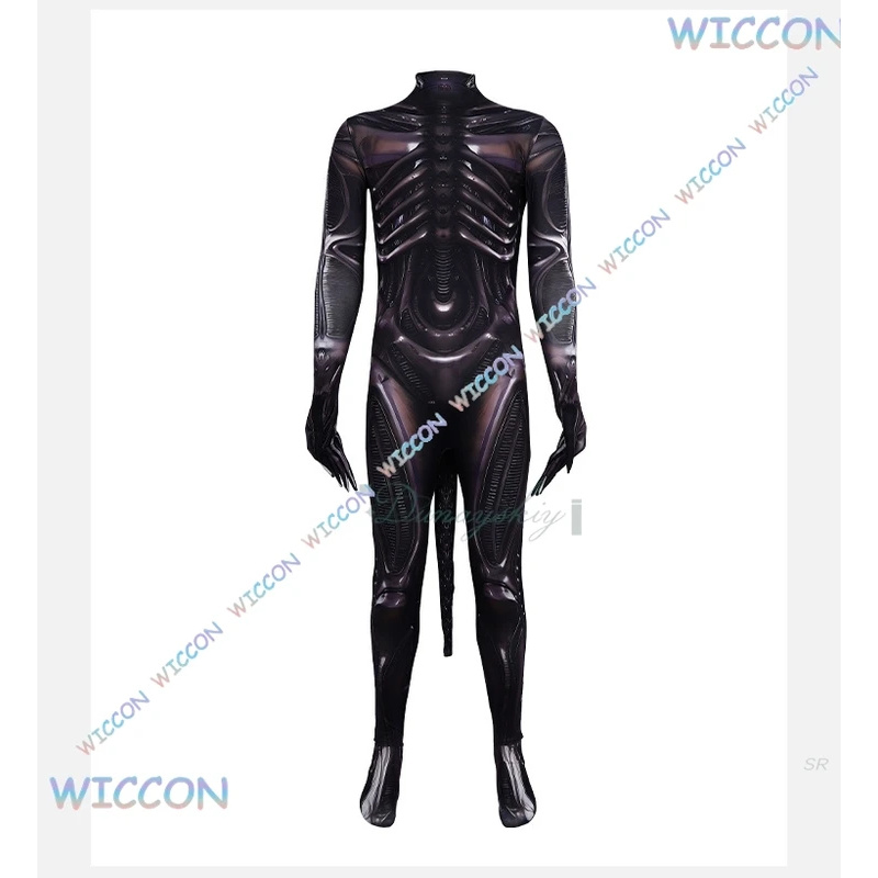 3D Printing Xenomorph - 6'h\b/5;e,8\v,5/Uniform/Halloween Adult Xenomorph 3D Print Bodysuit