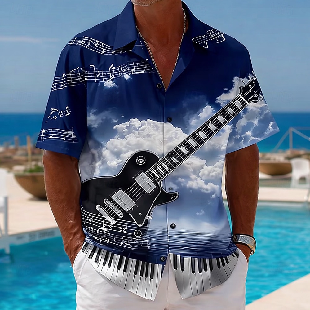 Men's Vintage Retro Music Fest - مراجعة 3D Printing Guitar وسعره