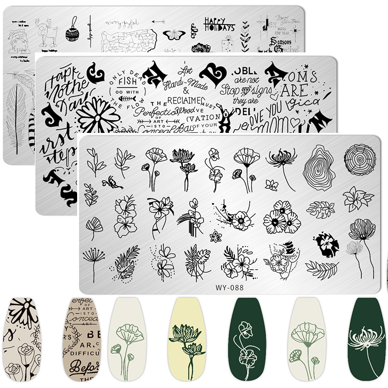 Leaves Flower Nail Art Stampin - مراجعة 3D Printing Templates Free وسعره