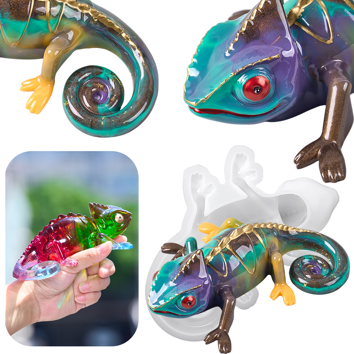 17cm 3D Chameleon Lizard Silic - مراجعة 3D Printing With Silicone وسعره
