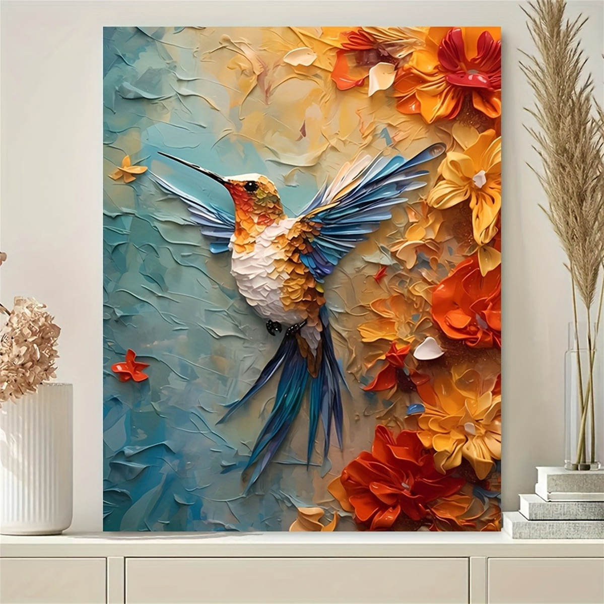 Vibrant Hummingbird & Floral 3 - مراجعة 3D Printing Wall وسعره