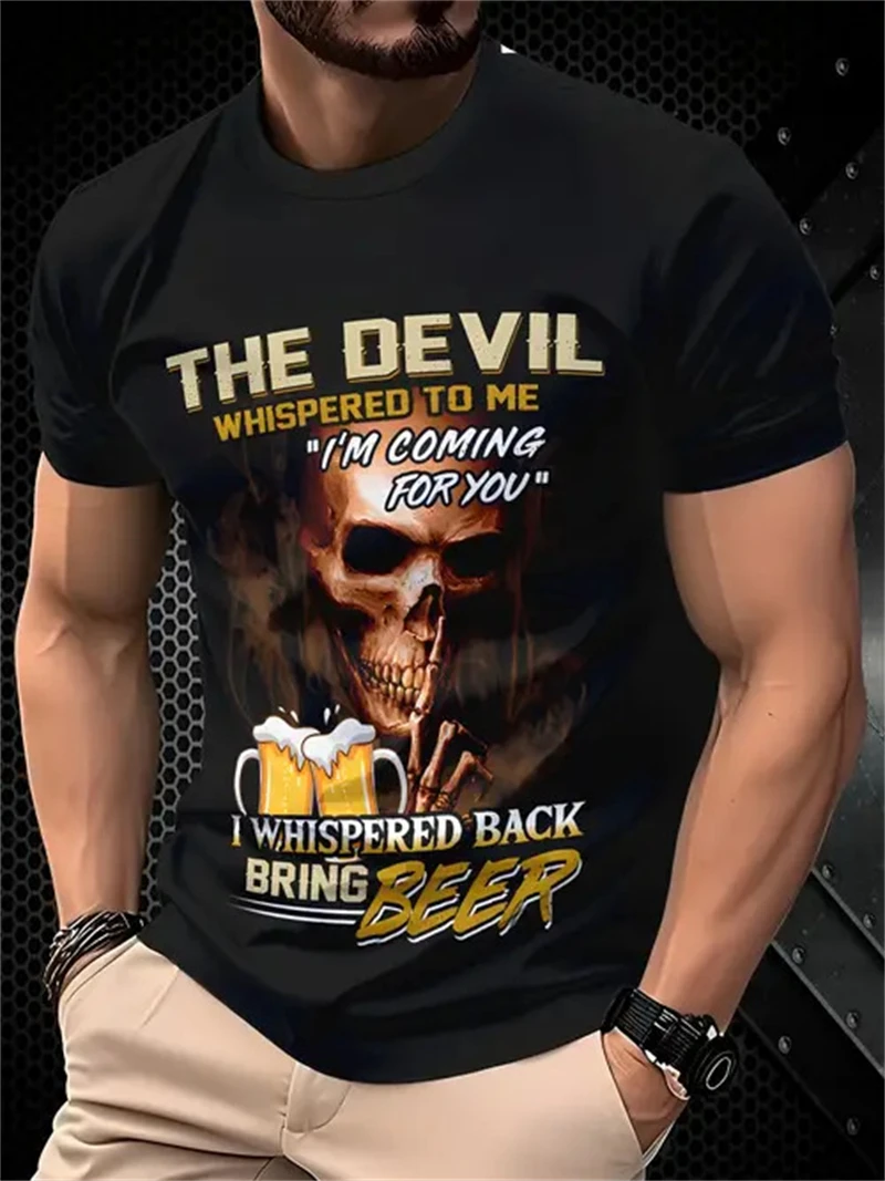 Men's Devil Beer Quote Print T - مراجعة 3D Printing Quotes وسعره