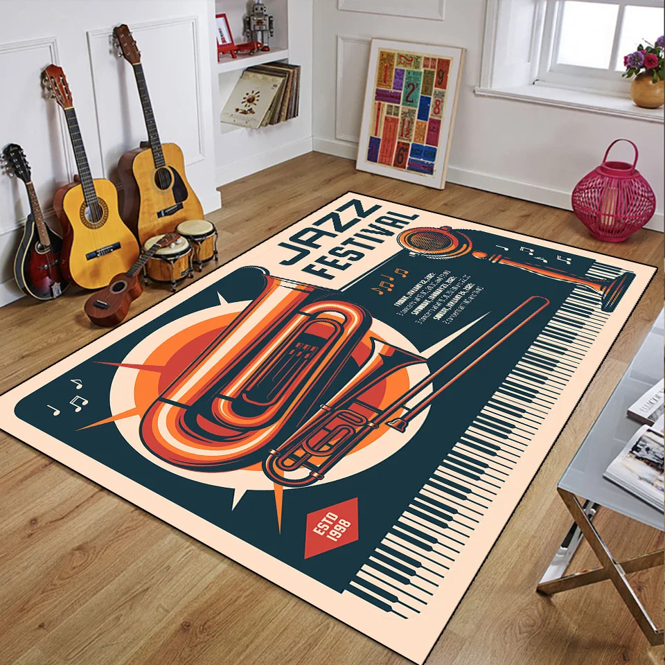 Retro Music Rugs for Bedroom D - مراجعة 3D Printing Guitar وسعره
