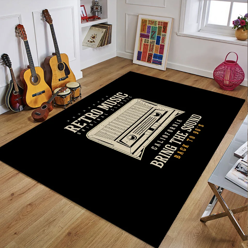 Retro Music Rugs for Bedroom D - مراجعة 3D Printing Guitar وسعره