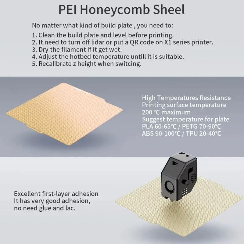 For Bambu Lab PEI Honeycomb Sh - مراجعة 3D Printing X1 Carbon وسعره