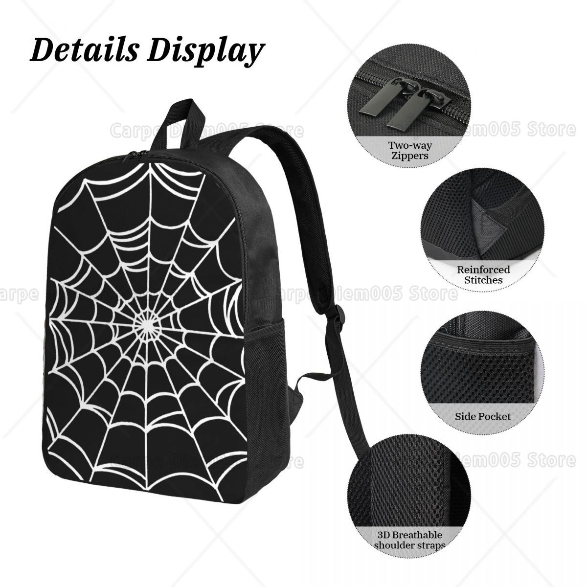 Black Web Spider Prints Backpa - مراجعة 3D Printing Web وسعره