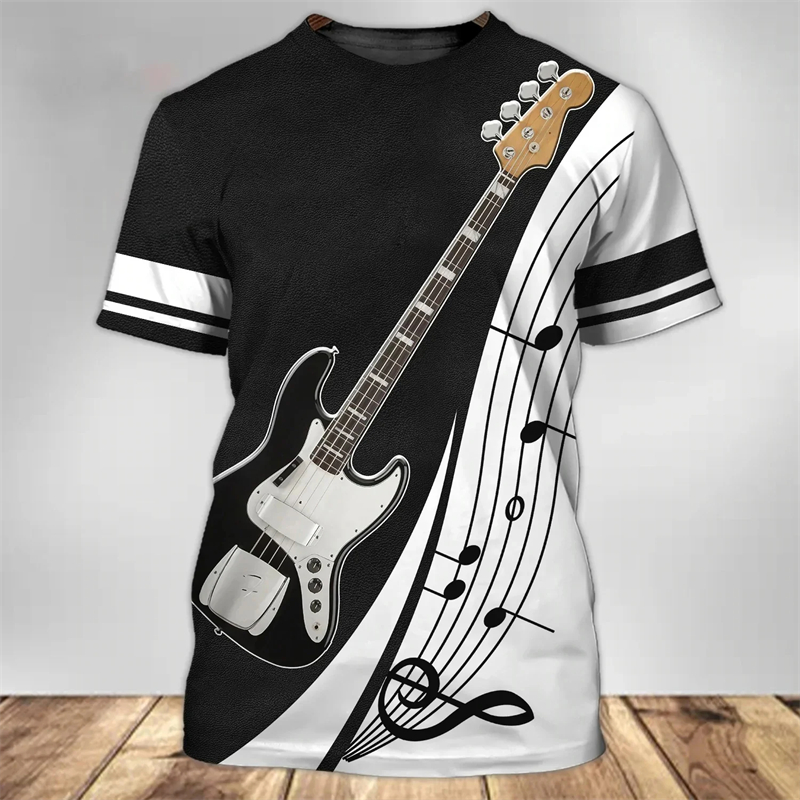Fashion 3D Guitar Print T Shir - مراجعة 3D Printing Guitar وسعره