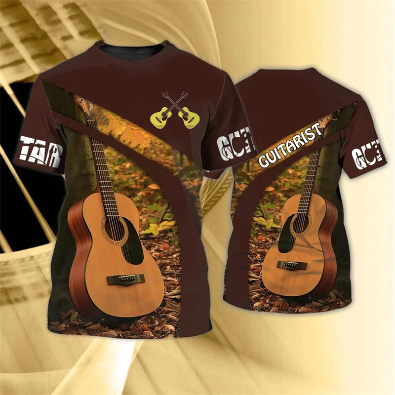 Fashion 3D Guitar Print T Shir - مراجعة 3D Printing Guitar وسعره