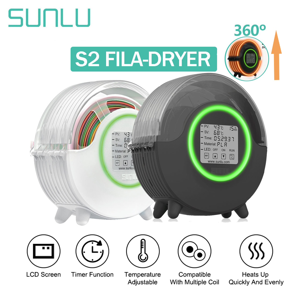 SUNLU S2 3D Filament Dryer Upg - مراجعة 3D Printing Aluminium وسعره