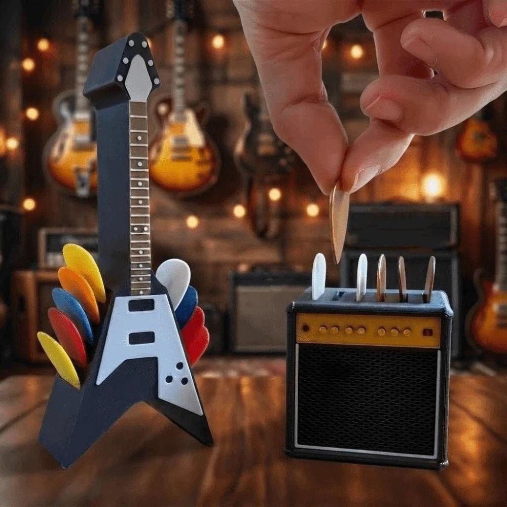 Retro Guitar Pick Holder 3D Pr - مراجعة 3D Printing Guitar وسعره