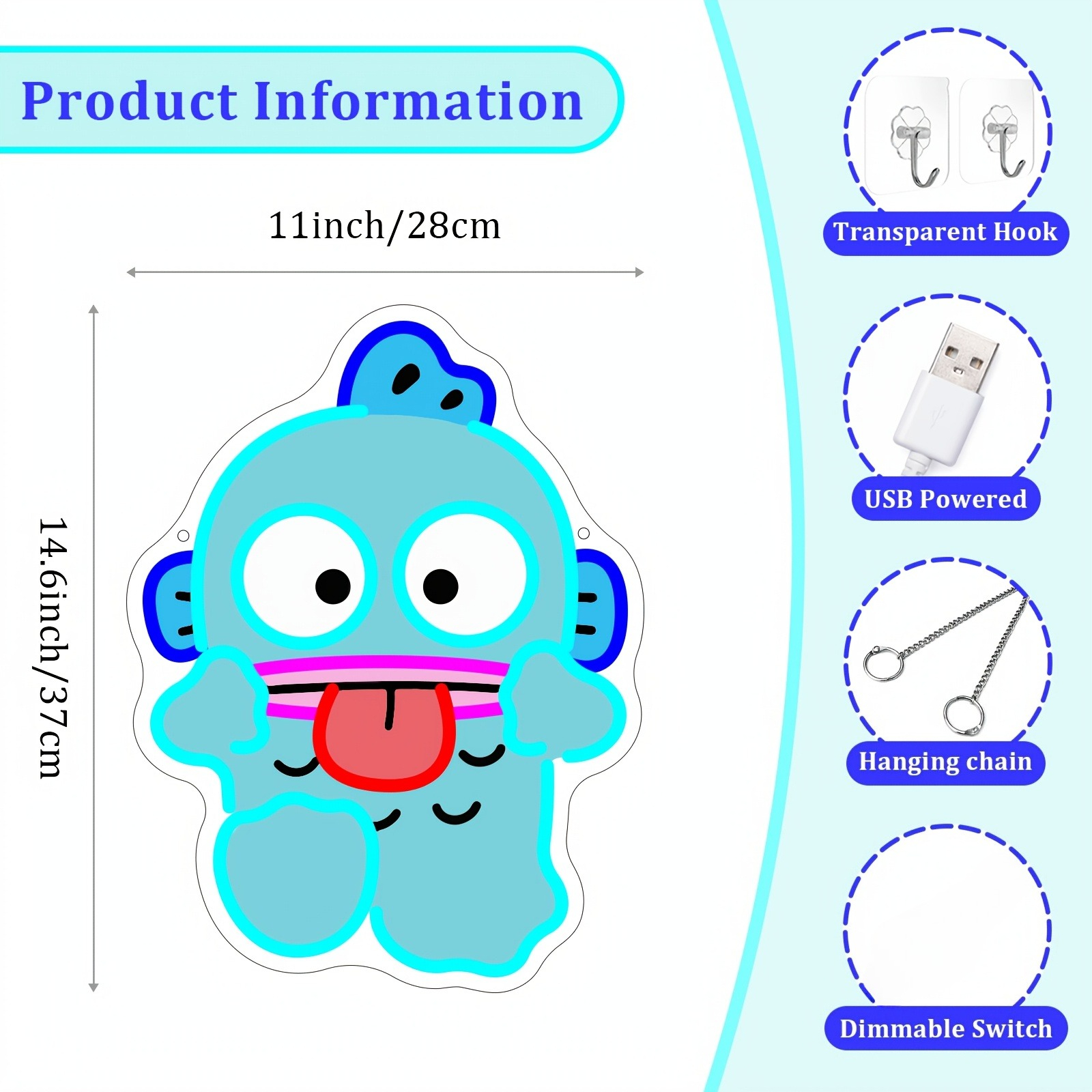 Cute Hangyodon Neon Sign USB L - مراجعة 3D Printing Lamp وسعره