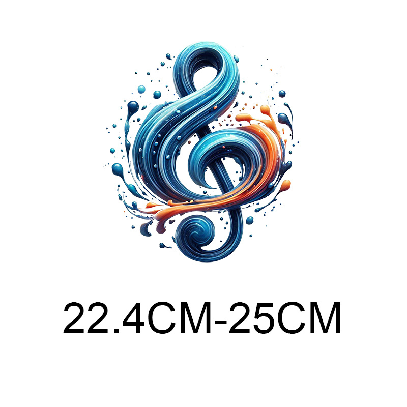 Color music symbols heat trans - مراجعة 3D Printing On Fabric وسعره