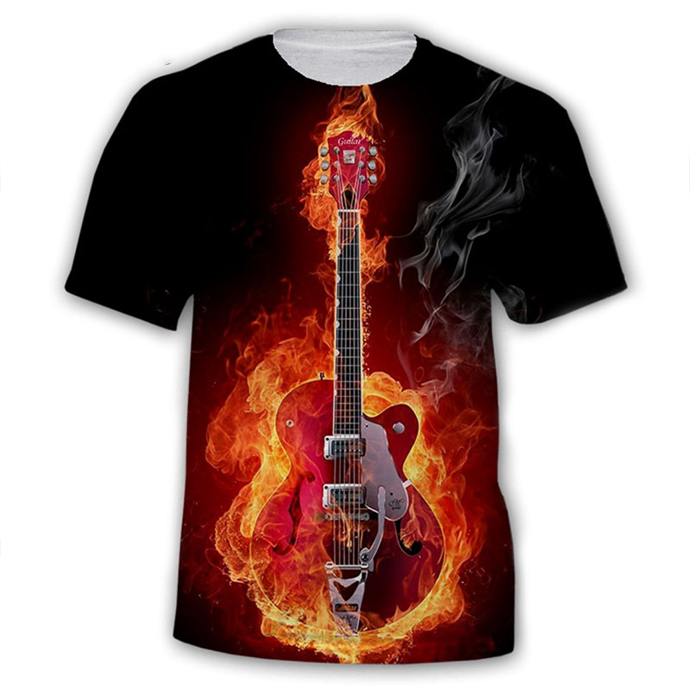 Summer fashion trend rock men' - مراجعة 3D Printing Guitar وسعره