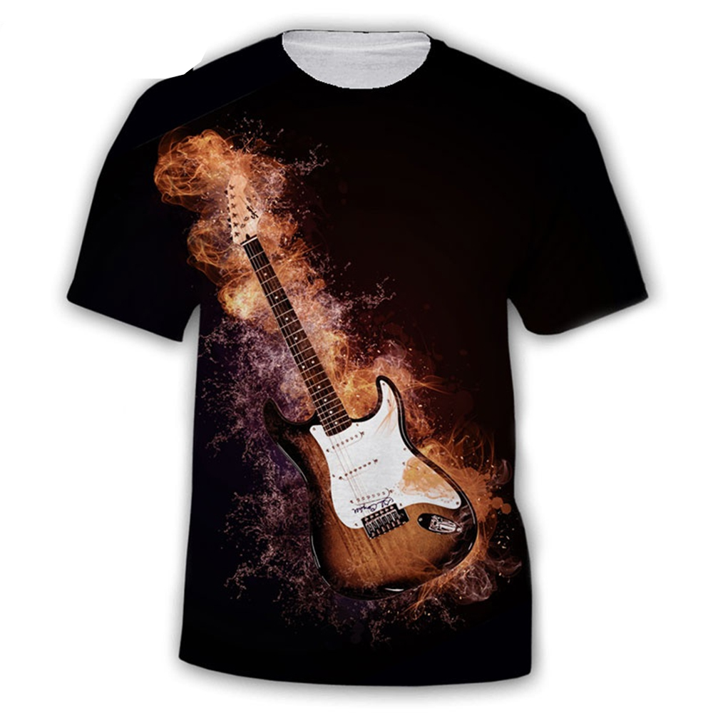 Summer fashion trend rock men' - مراجعة 3D Printing Guitar وسعره