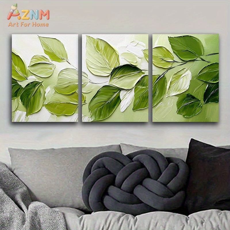 AZNM 3D Textured Green Leaf Im - مراجعة 3D Printing Wall وسعره