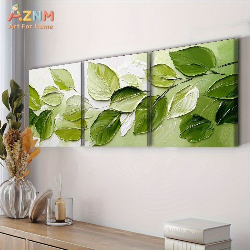 AZNM 3D Textured Green Leaf Im - مراجعة 3D Printing Wall وسعره