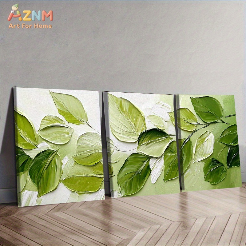 AZNM 3D Textured Green Leaf Im - مراجعة 3D Printing Wall وسعره