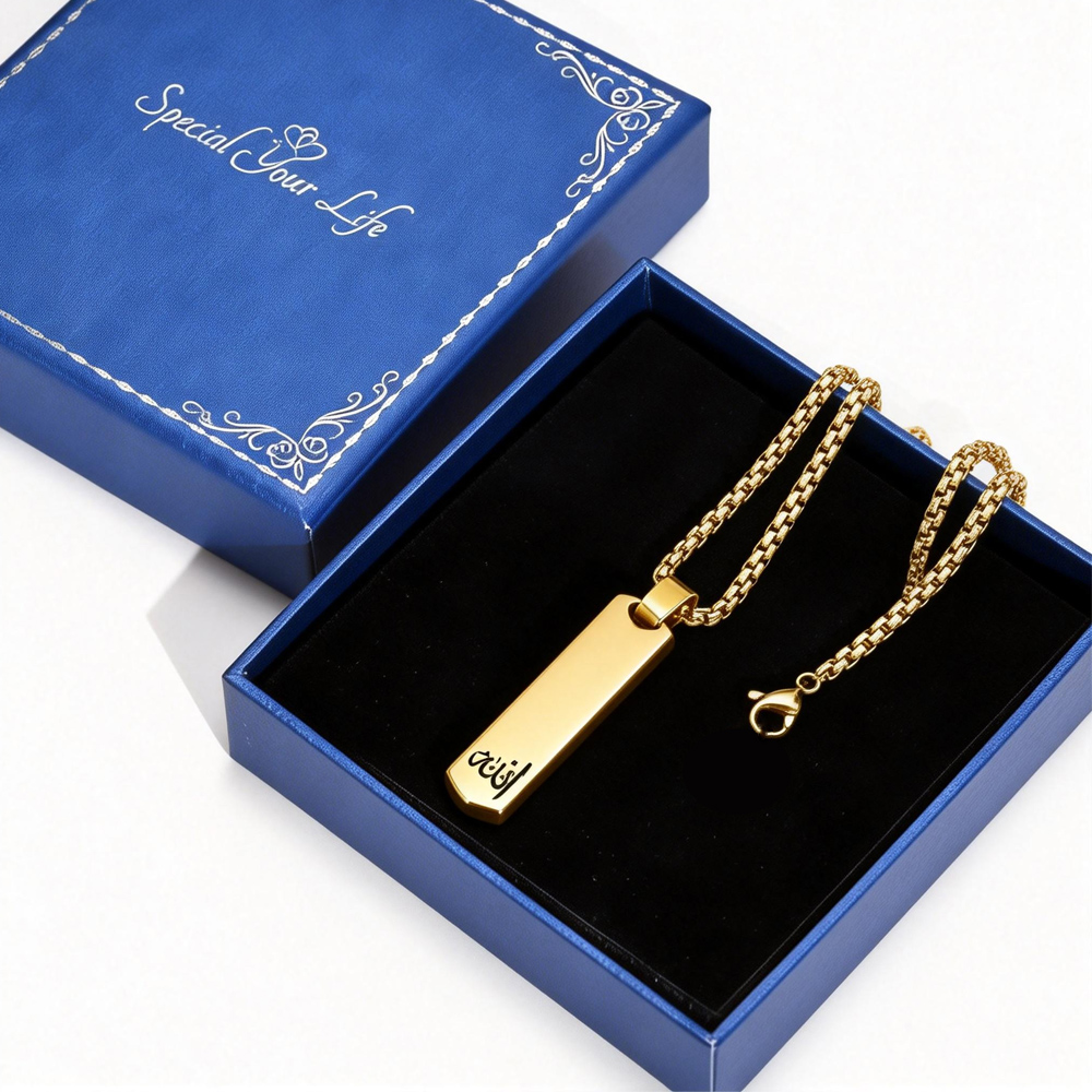 3D Bar Necklace, Cool Simple D - مراجعة 3D Printing Steel وسعره