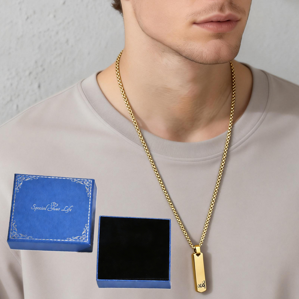 3D Bar Necklace, Cool Simple D - مراجعة 3D Printing Steel وسعره