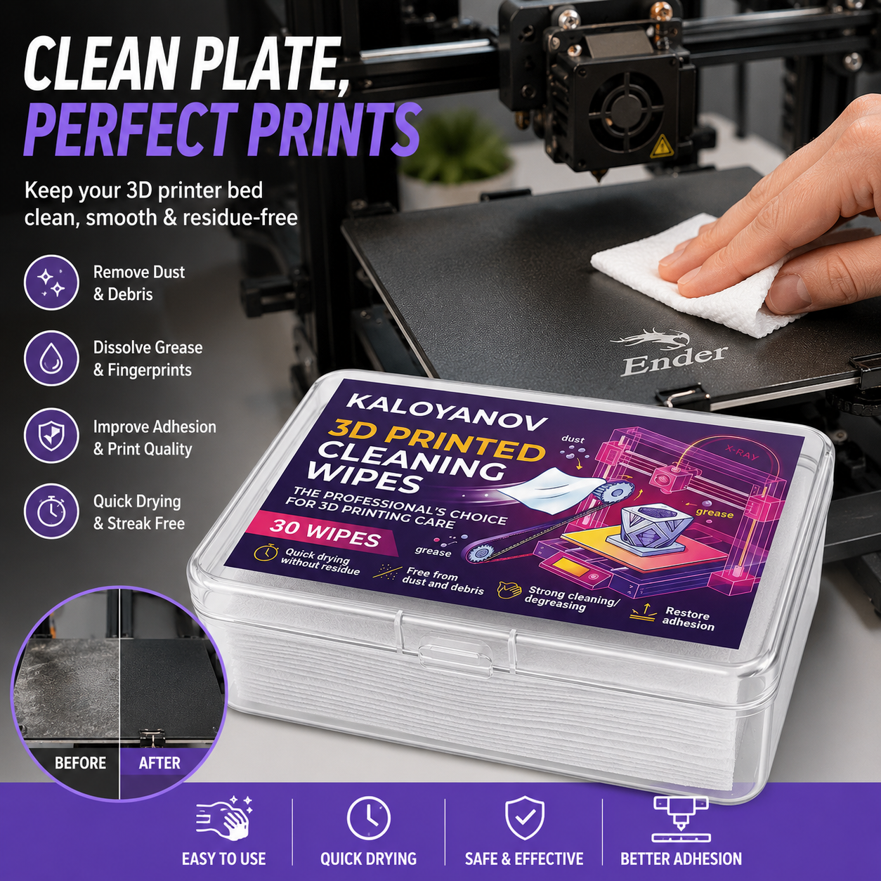 KALOYANOV 30-Count 3D Printer  - مراجعة Pei Sheet وسعره